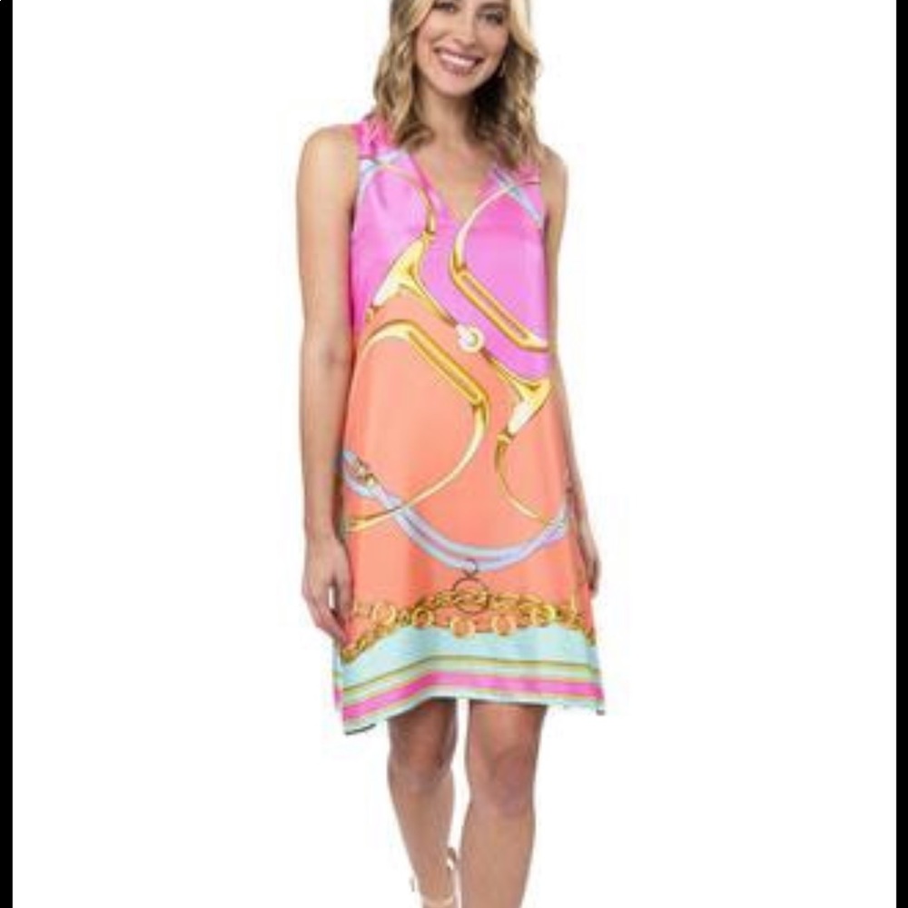 Julie Brown Aviana Pink Orange Positano Dress
